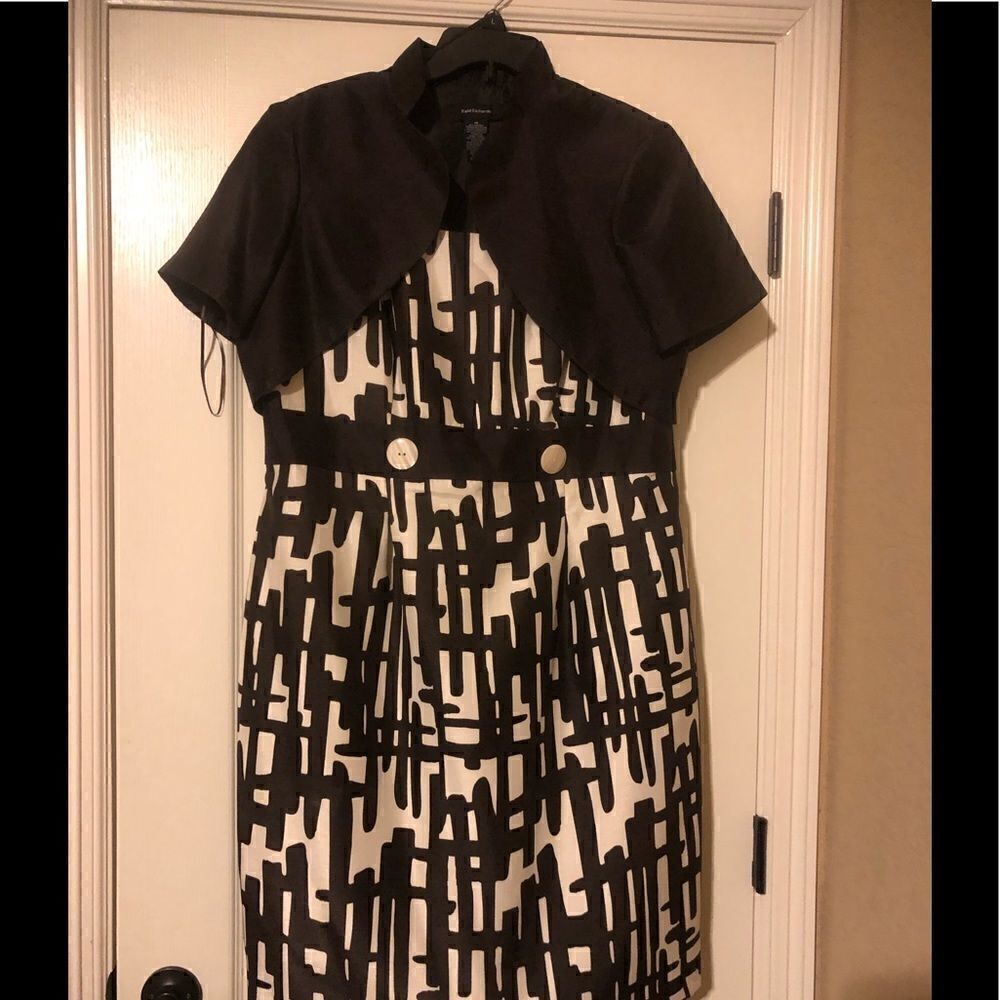 R&M Richards brown/cream jacket dress sz 18